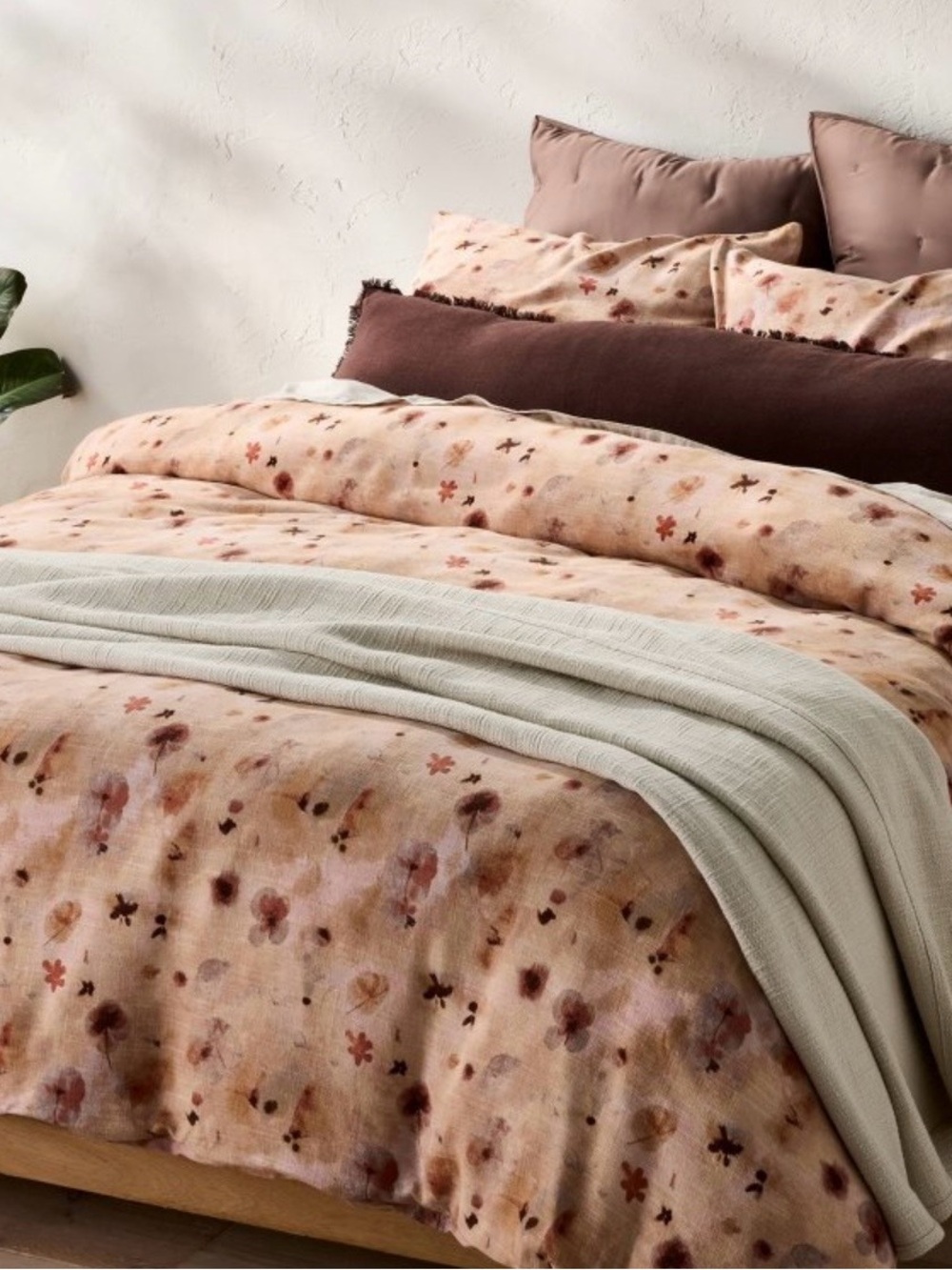 Target Casaluna King Plush Floral Duvet Set - color Pressed Floral Pink